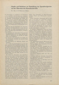 Dokument Inhalte und Verfahren zur Entwicklung von Sprechfertigkeiten auf der Oberstufe des Deutschunterrichts