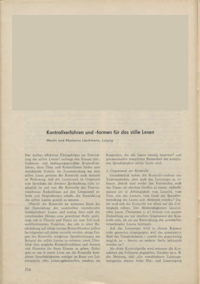 Dokument Kontrollverfahren und -formen für das stille Lesen