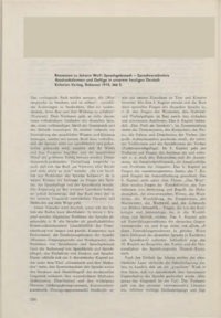 Dokument Rezension zu Johann Wolf: Sprachgebrauch – Sprachverständnis. Ausdrucksformen und Gefüge in unserem heutigen Deutsch. Kriterion Verlag, Bukarest 1974, 366 S.