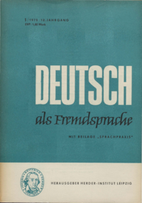 Dokument Deutsch als Fremdsprache Ausgabe 01 1975