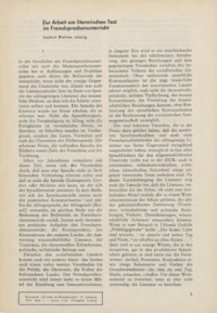 Dokument Zur Arbeit am literarischen Text im Fremdsprachenunterricht