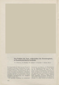 Dokument Zum Problem des Tests, insbesondere des Einstufungstests im Deutschunterricht für Ausländer