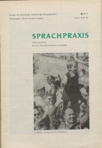 Dokument Beilage &bdquo;Sprachpraxis &ndash; Arbeitsmaterial f&uuml;r den Deutsch lernenden Ausl&auml;nder&ldquo;