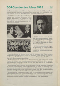 Dokument DDR-Sportler des Jahres 1973