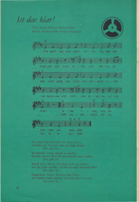 Dokument Lied &bdquo;Ist das klar!&ldquo; und Bilderr&auml;tsel