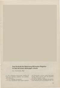 Dokument Zum Ausdruck der Bedeutung Affirmation-Negation im Satz mit einem abhängigen Infinitiv