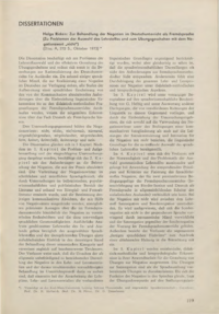 Dokument Helga Ricken: Zur Behandlung der Negation im Deutschunterricht als Fremdsprache (Zu Problemen der Auswahl des Lehrstoffes und zum Übungsgeschehen mit dem Negationswort „nicht“). (Diss. A, 272 S., Oktober 1973)