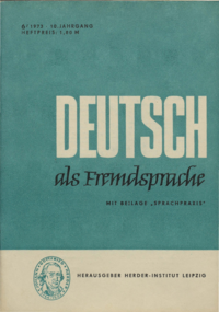 Dokument Deutsch als Fremdsprache Ausgabe 06 1973
