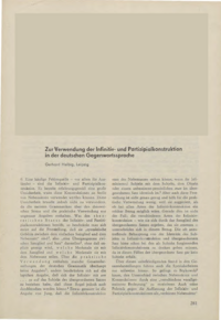 Dokument Zur Verwendung der Infinitiv- und Partizipialkonstruktion in der deutschen Gegenwartssprache