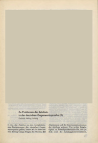 Dokument Zu Problemen des Attributs in der deutschen Gegenwartssprache (2)
