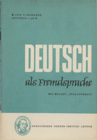 Dokument Deutsch als Fremdsprache Ausgabe 06 1972