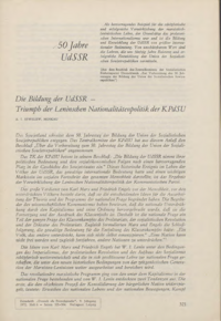 Dokument Die Bildung der UdSSR