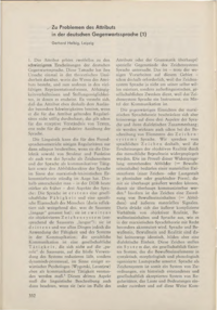 Dokument Zu Problemen des Attributs in der deutschen Gegenwartssprache (1)