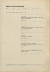 Dokument Inhaltsverzeichnis