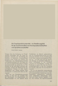 Dokument Der Fremdsprachenunterricht &ndash; ein Bew&auml;hrungsfeld f&uuml;r die Zusammenarbeit von Fremdsprachenmethodiker und Sprachwissenschaftler