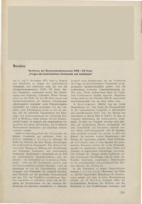 Dokument Konferenz der Germanistenkommission DDR – VR Polen „Fragen der konfrontativen Grammatik und Interferenz“