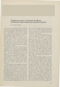 Dokument Einige Bemerkungen zur Polysemie des Wortes