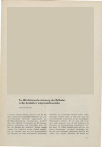 Dokument Zur Wortklassenbestimmung der Reflexiva in der deutschen Gegenwartssprache