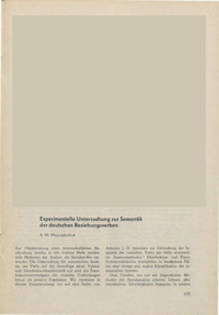 Dokument Experimentelle Untersuchung zur Semantik der deutschen Beziehungsverben