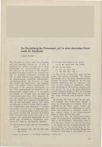 Dokument Zur Darstellung des Pronomens „es“ in einer deutschen Grammatik für Ausländer