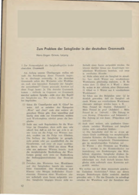 Dokument Zum Problem der Satzglieder in der deutschen Grammatik