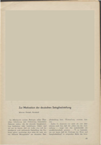 Dokument Zur Motivation der deutschen Satzgliedstellung