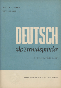 Dokument Deutsch als Fremdsprache Ausgabe 06 1971