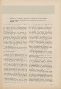 Dokument Rezension zu E. I. Šendel’s: Polysemie und Synonymie in der Grammatik