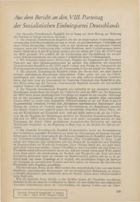 Dokument Aus dem Bericht an den VIII. Parteitag der Sozialistischen Einheitspartei Deutschlands