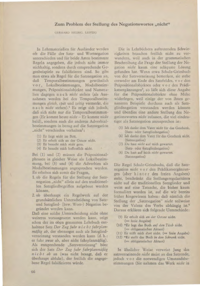 Dokument Zum Problem der Stellung des Negationswortes „nicht“