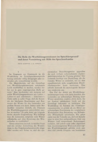 Dokument Die Rolle der Wortbildungsstrukturen im Sprachlernprozeß und deren Vermittlung mit Hilfe des Sprachtonbandes