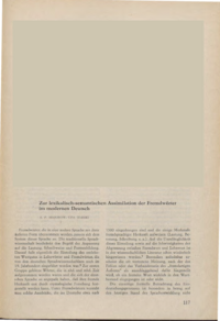 Dokument Zur lexikalisch-semantischen Assimilation der Fremdwörter im modernen Deutsch