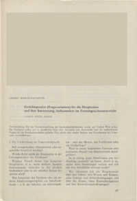 Dokument Gesichtspunkte (Fragevarianten) f&uuml;r die Hospitation und ihre Auswertung, insbesondere im Fremdsprachenunterricht