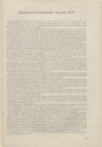 Dokument „Deutsch als Fremdsprache“ im Jahre 1971