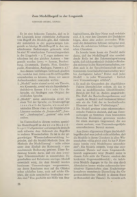 Dokument Zum Modellbegriff in der Linguistik