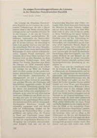 Dokument Zu einigen Entwicklungsproblemen der Literatur in der Deutschen Demokratischen Republik