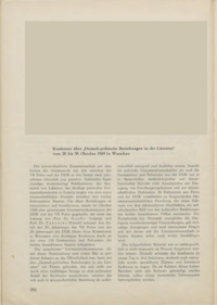 Dokument Konferenz über „Deutsch-polnische Beziehungen in der Literatur“ vom 28. bis 30. Oktober 1969 in Warschau