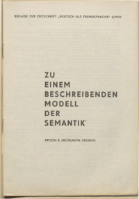 Dokument Zu einem beschreibenden Modell der Semantik