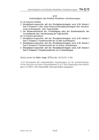 Dokument § 12 Zuständigkeit zum Erteilen förmlicher Anerkennungen