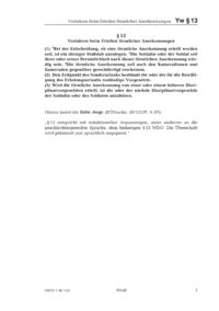 Dokument § 13 Verfahren beim Erteilen förmlicher Anerkennungen