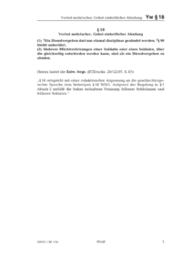 Dokument § 18 Verbot mehrfacher, Gebot einheitlicher Ahndung