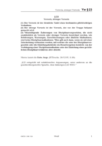 Dokument § 23 Verweis, strenger Verweis