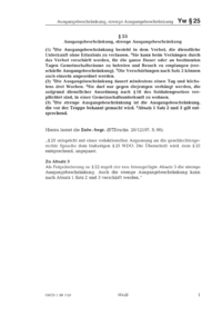 Dokument § 25 Ausgangsbeschränkung, strenge Ausgangsbeschränkung