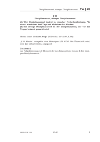 Dokument § 26 Disziplinararrest, strenger Disziplinararrest