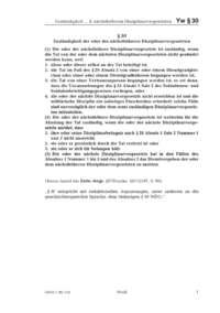 Dokument § 30 Zuständigkeit der oder des nächsthöheren Disziplinarvorgesetzten