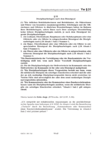 Dokument § 31 Disziplinarbefugnis nach dem Dienstgrad