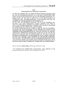Dokument § 33 Prüfungspflicht der Disziplinarvorgesetzten