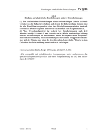 Dokument § 34 Bindung an tatsächliche Feststellungen anderer Entscheidungen