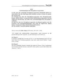 Dokument § 35 Selbstständigkeit der Disziplinarvorgesetzten