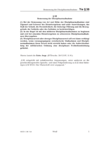Dokument § 38 Bemessung der Disziplinarmaßnahme